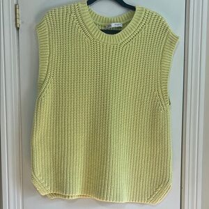 Zara Lemon Lime Knit Oversized Sweater Vest